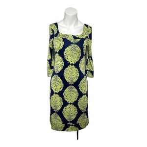 Lilly Pulitzer Dress Women's Size 4 100% Silk Shift Newport Square Neck